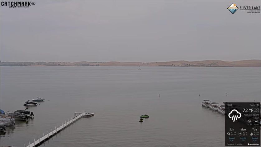 Sample view from the Silver Lake Sand Dunes live webcam